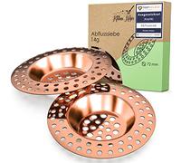 Kitchen Helpis® 2 filtros de desagüe de Color Cobre adecuados para Todos los desagües, Extra Pesados -14 g, sin inundación, de Acero Inoxidable SS304, de rápido Drenaje