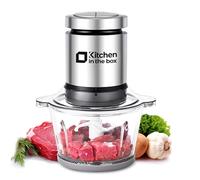 Kitchen in the box Mini Food Processors,Small Meat Grinder & Food Chopper,Electric Vegetable Chopper with One 3 Cup Bowl & S Blades for Meat/Fish/Vegetable/Baby Food,3cup(1bowl)