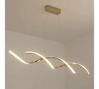 Kitchen Island Spiral Pendant Light, Aluminum Alloy Long Strip Hanging Lamp, Linear Silicone Shade Chandeliers, LED Suspension Lamps, Above Minimalist Dining Table Drop Lights