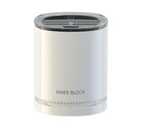 Kitchen Knives Holder Organizer - Rotating Countertop Utensil Rack, Integrated Drain Tray Design, Multifunctional Cutlery Storage Solution | Compact Vertical Organization System, Durable Easy Wash