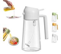 Kitchen Maiden 2 in 1 Oil Dispenser, Kitchenmaiden 2 In 1 Oil Dispenser and Oil Sprayer, Oil Dispenser for Kitchen, Oil Sprayer for Cooking, Glass Oil Dispenser Bottle Spray and Pour (White)