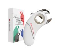 Kitchen Mama Epic One Abridor Multifuncional - Abre Botellas con Tapón Rosca y Tapón Corona, Latas, Anillas y Frascos - Ergonómico, Apto para Manos Artríticas (blanco)