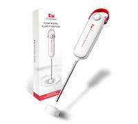 Kitchen Mama Silkwhisk - Espumador eléctrico de leche de mano: mini mezclador de bebidas, acero inoxidable, máquina de espuma fría, varita espumadora para café, capuchino, latte, bebidas de proteínas