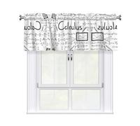 Kitchen Math Geek - Cenefa de cortina con estampado de cálculo geek de matemáticas, 137 x 45,7 cm, semitransparente, 1 panel de cortinas cortas para dormitorio, baño