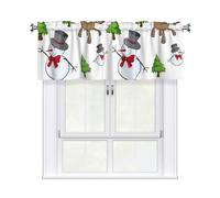 Kitchen Merry Christmas Happy Print - Cenefa de cortina de 137 x 45,7 cm, semitransparente, 1 panel de cortinas cortas para dormitorio, baño