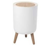 Kitchen Move, Cubo de Basura de baño Push 7 L Malmo Madera Clara