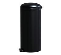 Kitchen Move Cubo de Basura de Cocina con Pedal básico Urban, Chic, cilíndrico, de 30 L, Color Negro, de Acero Inoxidable, con Cubo