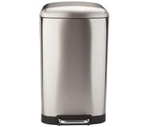 KITCHEN MOVE Cubo de Basura de Cocina con Pedal Vintage Greenwich, de 40 L, en Acero Inoxidable con Cubo y Tapa abombada