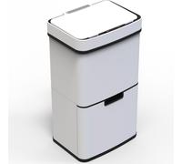 Kitchen Move Cubo de basura de cocina de reciclaje Blanco 75L