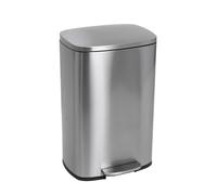 KITCHEN MOVE, Cubo de basura para la cocina a pedal 50 L ADMIRAL Silver