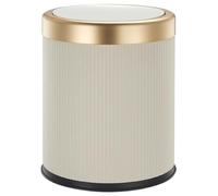 KITCHEN MOVE Cubo de basura Push de plástico 8L GLINT blanco y dorado