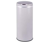 KITCHEN MOVE SOHO - Papelera de cocina (42 L, color blanco brillante, acero inoxidable, con flejado)