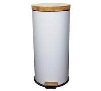 KITCHEN MOVE Cubo de Cocina de Pedal 30 L Forest, Acier inoxydable, Blanco, Blanca, 29 cm