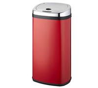 KITCHEN MOVE Largo Papelera de Cocina automática con Forma Cuadrada de Acero Inoxidable, Capacidad 42 litros, Color Rojo - Nuevo Modelo 2016
