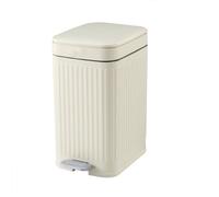 KITCHEN MOVE Papelera con pedal rectangular estrecha de plástico, 10 L, AURA, color blanco