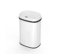 KITCHEN MOVE - Papelera de cocina automática (58 L, color blanco, gran capacidad, acero inoxidable, con flejado)