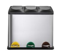 KITCHEN MOVE, Papelera de Reciclaje 45 L ZOE Silver