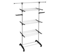 KITCHEN MOVE Tendedero de Ropa multifunción de 18 m Ultima con 3 Niveles, Color Negro y Acero Inoxidable