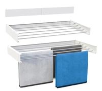 KITCHEN MOVE Tendedero, Montaje en Pared, Cobra Tendedero de Ropa Plegable para Interior o Exterior, 100 cm, Color Blanco