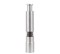 Kitchen Pepper Grinder, Small Salt Grinder, Stainless Steel, Food Grade Acrylic Push Button Grinding Tool, Labor-Saving Cumin Mill for Camping, Home, and Travel, 2.7x15.3cm