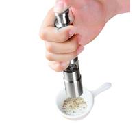 Kitchen Pepper Grinder, Stainless Steel Salt Grinder, Push Button Grinding Tool, Labor-Saving Cumin Mill for Camping, Home, Travel, 1.06 × 6.02 pulgadas, Stainless Material