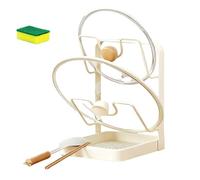 Kitchen Pot Lid Storage Rack, Pot Lid Holder With Drip Tray, Lid Holder While Cooking, Multifunctional Stainless Steel Pot Cover Pan Organizer, Potula Plate Holder for Counter Stove Top (Beige)
