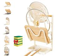 Kitchen Pot Lid Storage Rack,Stainless Steel Pot Lid Holder While Cooking with Removable Drip Tray,Pot Lid Organizer Spoon Rest for Countertop,Space-Saving Pan Lid Stand (Three floors- Beige)