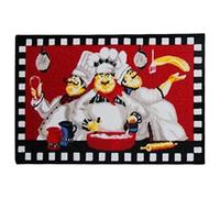 Kitchen Rugs, 3 Chef Print Kitchen Floor Mat Non-Slip Absorbent Mat 24x16 Washable Mats Decorations for, Bedroom and Entryways