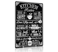 Kitchen Rules 3367 - Letrero decorativo rústico para cocina