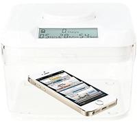 Kitchen Safe Container with safety lock with timer (White Lid+Mini Clear Base (3.0" Height))