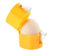 Kitchen Shell Remover - 4.1x1.5 Inch Handheld Metal Topper for Soft Boiled Eggs, Quick Release Spring Loaded Mechanism, Raw Yolk Extraction Gadget for Restaurant Chef Culinary School Brunch Buffet