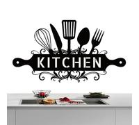 Kitchen Signs Wall Decor - 13.78x7.87 Inches Black Metal Dining Room Kitchen Sign | Country Farmhouse Decoration | Kitchens Metal Wall Art for Kitchens and Dining Room Walls