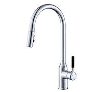 Kitchen Sink Faucet with Pull out Spray Rotatable Hot Water and Cold Water Telescopic Brass Kitchen Mixer Faucet-Chrome