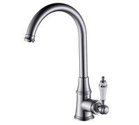 Kitchen Sink Faucets, 360 Degree Swivel Mixer Tap for Hot and Cold Water, Solid Brass Single Handle Hole Faucet Farmhouse Rv Utility Bar Laundry Sinks,Gold (Gold)