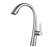 Kitchen Sink Mixer Faucet with Pull out Sprayer, Dual Function Nozzle Brass Rotating Pull out Kitchen Mixer Faucet-Chrome