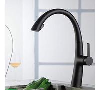 Kitchen Sink Mixer Tap with Pull Down Sprayer,Kitchen Taps Brass Dual-Mode Spray Type Retractable Rotatable Hot and Cold Single Hole Kitchen Sink Faucet-Black