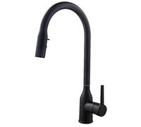Kitchen Sink Mixer Tap with Pull Down Sprayer,Kitchen Taps Brass Hot and Cold Multifunctional Rotatable Kitchen Faucet Sink Faucet-Black