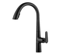 Kitchen Sink Mixer Tap with Pull Down Sprayer,Kitchen Taps Hot and Cold Brass Kitchen Faucet 2 Modes 360° Rotation Single Handle Kitchen Sink Faucet-Black