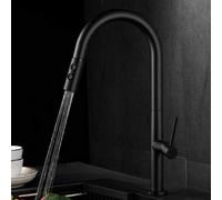 Kitchen Sink Mixer Tap with Pull Down Sprayer,Kitchen Taps Single Hole Hot and Cold 360° Rotation with Shower Mode Brass Kitchen Faucet-B