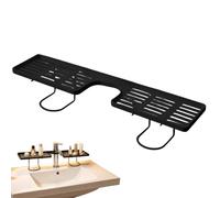 Kitchen Sink Organizer - No Drill Faucet Rack, Draining Storage Tray | Built In Drenaje Tray Structure | Toothbrushes Cups Bathroom Toilet Corner, Portable Space Saving Indoor House Over Faucet
