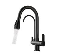 Kitchen Sink Pure Faucet Pull Out Spout Hot Cold Mixer Taps Deck Mount Hot Cold Mixer Taps Purification 360 Rotation(A)