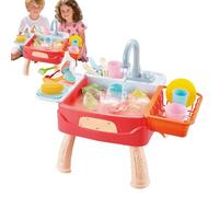 Kitchen Sink Toy, Kids Pretend Play Water Station, Educational Automatic Circulation System with Utensils and Accessories for Toddler, Preschool, Boy, Girl Indoor Fun