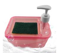 Kitchen Soap Dispenser - Dish Soap Pump, Sponge Holder Set | Function Manual Pressure Liquid Storage Container, Space Saving Countertop Cleaning Tool Station with Removable Internal Drainage Tray