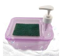 Kitchen Soap Dispenser - Dish Soap Pump, Sponge Holder Set | Function Manual Pressure Liquid Storage Container, Space Saving Countertop Cleaning Tool Station with Removable Internal Drainage Tray