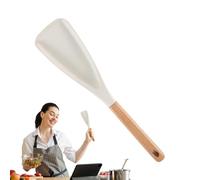 Kitchen Spatula Spoon, 12,2 x 2,8 pulgadas Food Grade Silicone Mixing Spoon, Wooden Handle, Heat Resistant Nonstick Cooking Tool for Stirring, Scooping, Baking, Salad Prep, Frying, Home