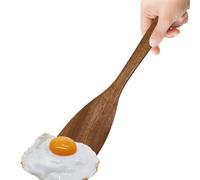 Kitchen Spatula Wood-Long Handle Flat Frying Turner, Nonstick Stirring Spurtle Spatula, Handcrafted Ergonomic Scraper, Heat Resistant Mixing Tool, Durable Natural Hardwood | For Cooking