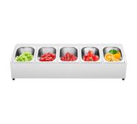 Kitchen Spice Rack Shelf 5- Stainless Steel Seasoning Container Rack with Lids Inclined Shelf Countertop Holder for Restaurants Seasoning Sauce Jam Fruits Ingredients