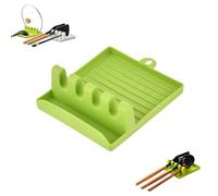 Kitchen Spoon Holders Fork Spatula Rack, Plastic Chopsticks Holder, Food-Grade Non-Slip Multi-Grid, Hollow Drainage Easy Clean, For Kitchen Stove & Dining Table (Green)