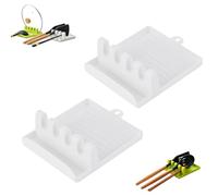 Kitchen Spoon Holders Fork Spatula Rack, Plastic Chopsticks Holder, Food-Grade Non-Slip Multi-Grid, Hollow Drainage Easy Clean, For Kitchen Stove & Dining Table (2PCSWhite)