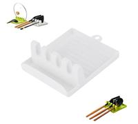 Kitchen Spoon Holders Fork Spatula Rack, Plastic Chopsticks Holder, Food-Grade Non-Slip Multi-Grid, Hollow Drainage Easy Clean, For Kitchen Stove & Dining Table (White)